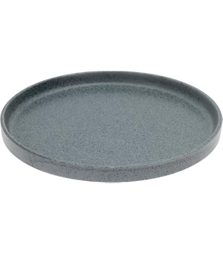 Amazon.co.jp: たたら ラウンドプレート フラット 皿 グレー 陶器 食器