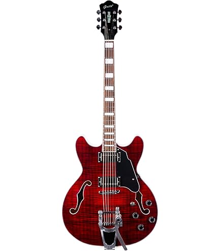 Amazon | GROTE Jazz Electric Guitar Semi-Hollow Body (Red  
