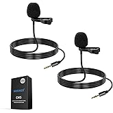 NEEWER 2 Pack Lavalier Lapel Microphone Compatible with Rode Wireless GO II Wireless Pro DJI Wireless Mic, 3.5mm TRS Omnidire