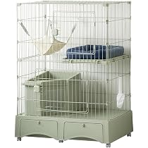 キャットケージ2段 タンスのゲン　猫 Amazon | タンスのゲン キャットケージ 2段 幅82cm トイレ一体型 猫