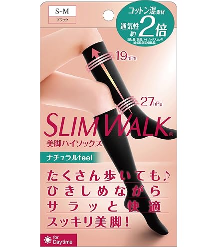 Amazon.co.jp: スリムウォーク 美脚ソックス S-Mサイズ ブラック(SLIM