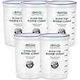 Iwasaki Industrial LSX314 Antibacterial Round Storage Container, Screw Top Keeper, Deep, Clear, 33.9 gal (1,500 L), Set of 5