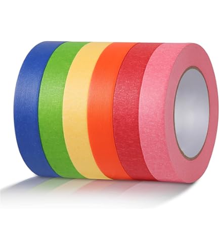 Amazon.co.jp: TOMSING 6色セット マスキングテープ カラフル 無地