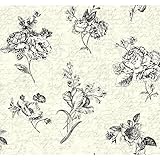 York Wallcoverings ER8145 Waverly Cottage Picture Perfect Wallpaper, Cream/Pearl/White/Black [並行輸入品]
