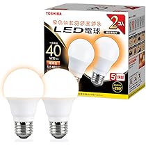 Amazon | TOSHIBA(東芝) LED電球 E26 A形 40W相当 全方向 電球色 2P