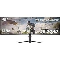 49インチ超ワイドデュアル 144Hz 5K DQHD モニター (144HZ) Amazon.co.jp: YOGAES 49インチ5K 超ワイドデュアルQHD（5120 x