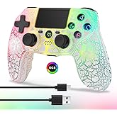 DYONDER Wireless Controller for PS4, Wireless Remote Gamepad with Unique Cracked Design/Dual Vibration/6-Axis Motion Sensor/A