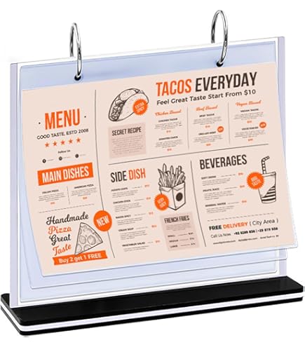 6 Pack Clear Sign Holders 4x6 - Table Top Plastic Display Stand Slant Back Horizontal Photo Frame, Color: Clear - View #7