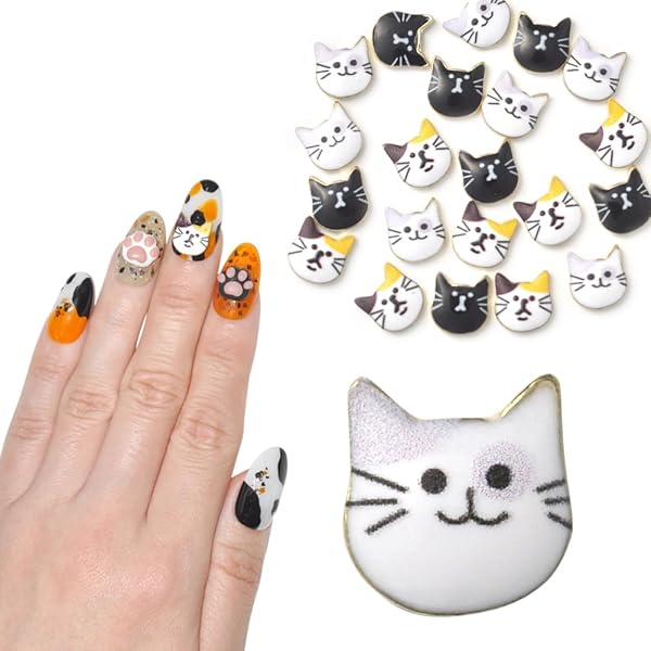 Amazon | ネイルパーツ 猫 キャット ゴールド 4個 アニマル メタル