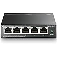 TP-Link 5-Port Gigabit Ethernet PoE Desktop Switch with 4-PoE Ports, IEEE 802.3af, 56W (TL-SG1005P),Black