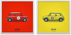 Amazon Garageproject101 クラシック クーパー S イラスト ポスター プリント 2個セット インテリア オンライン通販