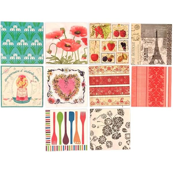 Amazon.co.jp: HoPeople デコパージュ用紙ナプキン ペーパーナプキン