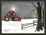 Light in the Stable Billy Jacobs冬シーンレッドバーン額入りアートプリント壁装飾画像 18  x 24  Inch PL-BJ1068-G-24x18