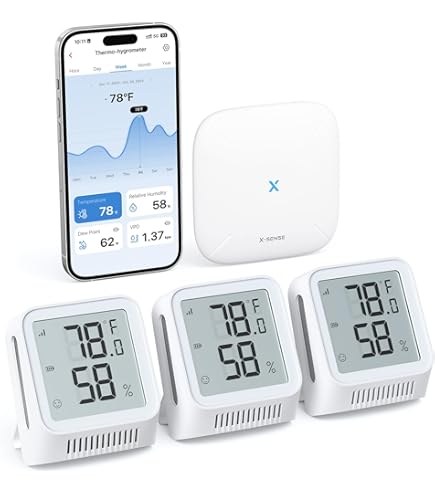 PHOVOLT Wifi, Hygrometer, Thermometer, Sensor, Draadloze Intelligente Temperatuur En Vochtigheidsmonitor Met Afstandsbediening App Meldingsalarm Voor Thuis Broeikas 1 Stuk