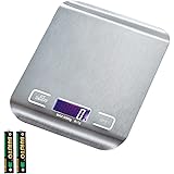 [Amazonブランド] Eono(イオーノ) スケール キッチンスケール はかり デジタル 小型計量器 ステンレススチール 料理 スイーツ作り コンパクト クッキングスケール 1g-5000g 計量 高精度センサー 風袋引き/オートオフ機能 LCD