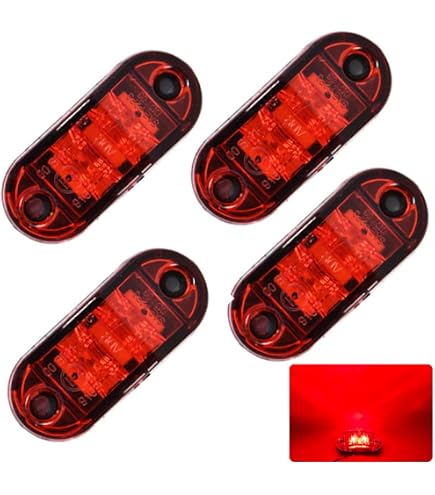 橙/アンバー』6個 12V/24V 16LED サイドマーカー 照度2段切替 オレンジ