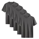 [NCFBAG] インナーシャツ ５枚組 肌着 メンズ tシャツ 綿100% 無地 スポーツ シャツ 下着 ゆったり 防菌防臭 吸汗速乾 快適 柔らかい 男女兼用 春夏秋冬 (3XL, グレー)
