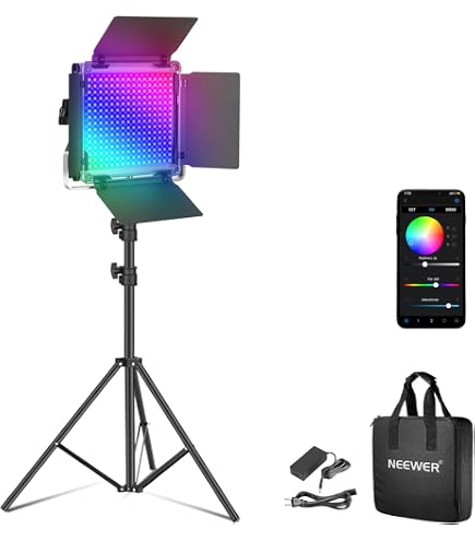 Amazon | Niceveedi RGB LEDビデオライト 40W高出力 撮影用ライト