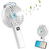 携帯扇風機 手持ち扇風機 USB充電式【2023最新噴霧式・涼感UP】3200mA 小型 扇風機 卓上扇風機 usb扇風機 ミストファン 5段階風量調節 2段階ミスト調節 モバイルバッテリー内蔵 タイマー機能付き ハンディファン ミニ扇風機 噴霧機能