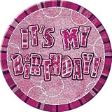 Birthday Glitz Pink Party Badge 6 by Unique Party