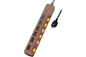 エレコム 電源タップ 雷ガード 個別スイッチ ほこりシャッター付 6個口 木目調 1m ウォルナット ECT-1310W