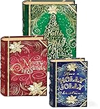 パンチスタジオ 【クリスマス】 収納 スモールボックス BOOK型 3点セット （ゴールド×メッセージ） 42560N