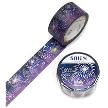 8491】海外 マステ 5m巻売り 虹光マスキングテープ カッティング 花火