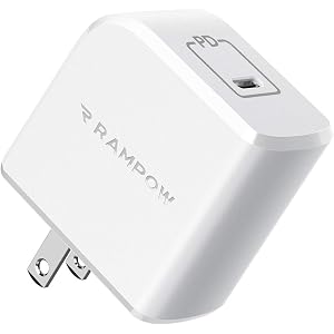 Rampow 61W USB-C 急速充電器 PD充電器 PD/QC対応【GaN (窒化ガリウム)採用/折りたたみ式プラ…