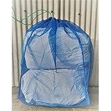ゴミネット 巾着 角底型 カラスよけネット カラスネット ブルー 70cm×70cm×高さ90c