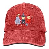 大人 デニム キャップハロウィン 今季最新 ダンス ハット クール 紫外線対策 日よけ 小顔効果 プリント付き 無地 レッド