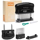 DePango ミートテンダライザー、ミートニードルテンダライザーツール 48刃 ステンレススチール、分解して洗浄できるステーキテンダライザー、手持ち 肉テンダライザー ビーフブリスケット、チキンブレスト向け