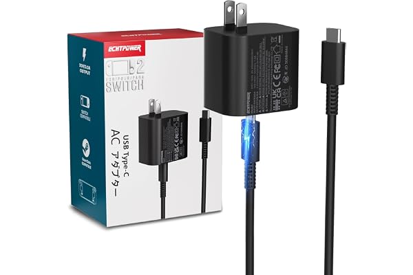 Switch 2 ACアダプター 充電器 PD規格 60W急速充電 TVモード対応 両端Type-C PSE認証済み | Switch 2/Switch Lite/Switch OLED対応 有機elモデル スマートフォン ノートPC その他機器対応