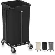 Hodonas 46-Gallon Rolling Laundry Hamper With Wheels | Removable Washable Liner, Steel Frame, Lockable Wheels | Large Laundry Cart For Bedroom, Bathroom, Dorm