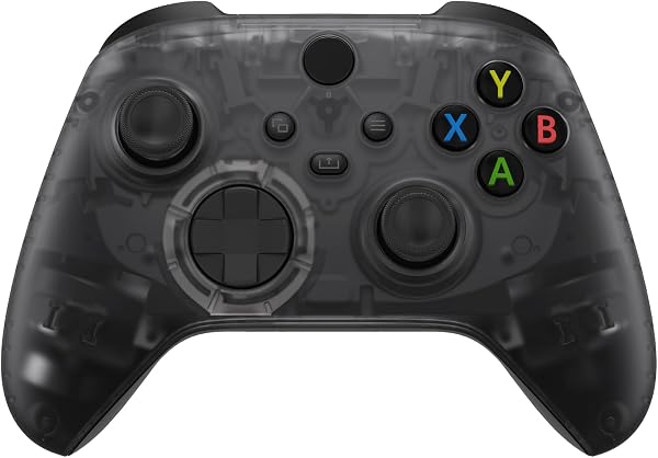 eXtremeRateのXbox Series X/S対応用カスタムフロントハウジングシェル(クリア素材)、 Xbox Series X/S対応とXbox Coreに対応用ソフトタッチカバーフェースプレート、コントローラーは含まれていません【クリアブラック】 - 1