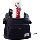WinSun 猫 キャリー ペットキャリー バッグ リュック スタイリッシュ 犬キャリーバッグ 猫 バッグ 安定性 犬リュック 猫リュック 通気性 旅行/通院/散歩/電車移動/避難用 犬/猫/ウサギ/小動物適用 ブラック 刺繍なし