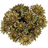 Luyue 13ヘッド人工シルクひまわりブーケ油絵スタイル装飾花