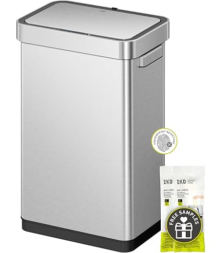 EKO EK6226P-50L-BL Automatic Open and Close Trash Can, Hanna