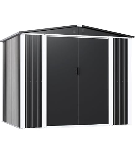 Amazon | 窓付き物置 屋外 戸外収納庫 スチール 幅195×奥行150×高さ