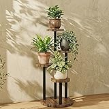 Bamworld フラワースタンド 室内 4段花台 プランタースタンド コンパクト観葉植物台 おしゃれ植木鉢台 植木鉢スタンド リビング 寝室 ベランダ
