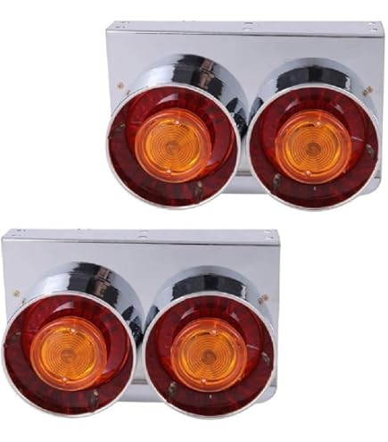 12v 24v 兼用トラック用 2連 LED クリアレンズ 丸型 テールランプ Amazon | 12v 24v 兼用 トラック用 2連 LED クリアレンズ 丸型