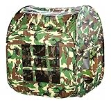 Zewik Large Space Play Tent Children Game Two-Door House Green Camouflage Pretend Army War Soldier [