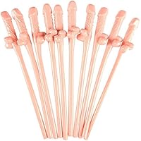 (ノタラス) Notalas ストロー 人気 罰ゲーム パーティー 道具 パロディー 男のもの 面白い プラスチック製 宴会 飲み会 卒業10本 (肌色)