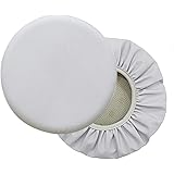 Sigmat スツールカバー (2枚入) PUレザー 丸椅子カバー 診察椅子 回転椅子カバー (ホワイト, 35)