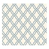 York Wallcoverings WA7706 Waverly Classics Hampton Trellis Wallpaper, Delft Blue/Pure White [並行輸入品]