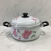 BAVARIA ホーロー鍋 花柄 中型 Amazon.co.jp: ホーロー鍋 DAI KYOWA 花柄 レトロ 両手鍋 24