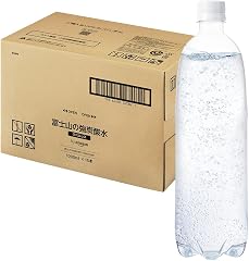by Amazon 炭酸水 ラベルレス 1000ml ×15本 富士山の強炭酸水 バナジウム含有 ペットボトル 静岡県産 1L ボトル 割り材