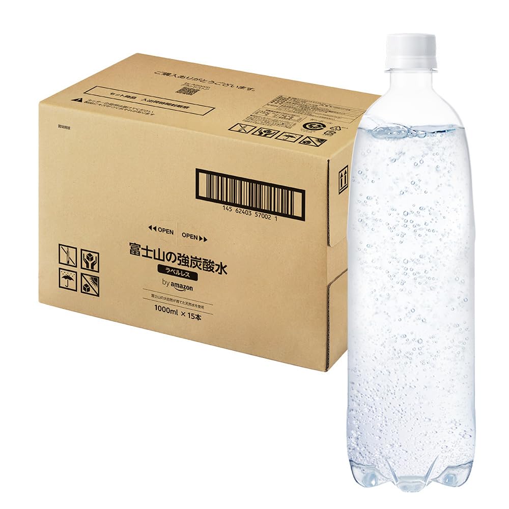 【ブラックフライデー】【1,255円（定期便1,192円）】 by Amazon 静岡県産 バナジウム含有 富士山の強炭酸水 ラベルレス 1000ml×15本