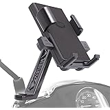 CHURACY 原付 スマホホルダー 走行中のビビリ音なし スクーター バイク用 携帯ホルダー (ブラック)