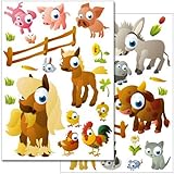 Wandkings wall stickers Farm Animals Sticker Set - more than 35 stickers on 2 US letter sheets (each