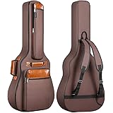 CAHAYA 【12mmスポンジ】 6つのポケット 41/40/39インチ アコギ ギターバッグ 防水オックスフォード布 改善 アコースティックギター ソフト ケース リュック型 大容量 ６ポケット（サイドポケット 盗難防止ポケットなど） 肩掛け 手